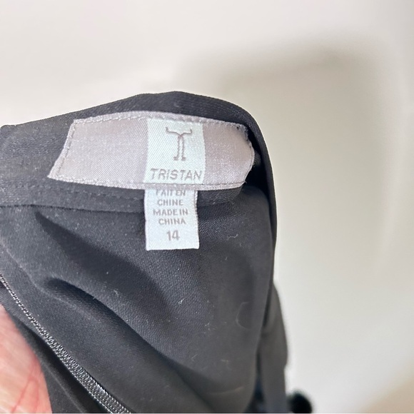 Tristan Front Tie Knee Length Airy Loose Fit Skirt Black Size 14 - Picture 6 of 6